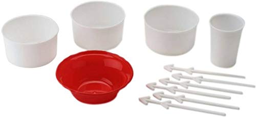 Portable Ice Crusher & Slushy Maker – Easy Countertop Ice Gola Machine with Bowls, Sticks & Glass for Summer Treats (White & Red)