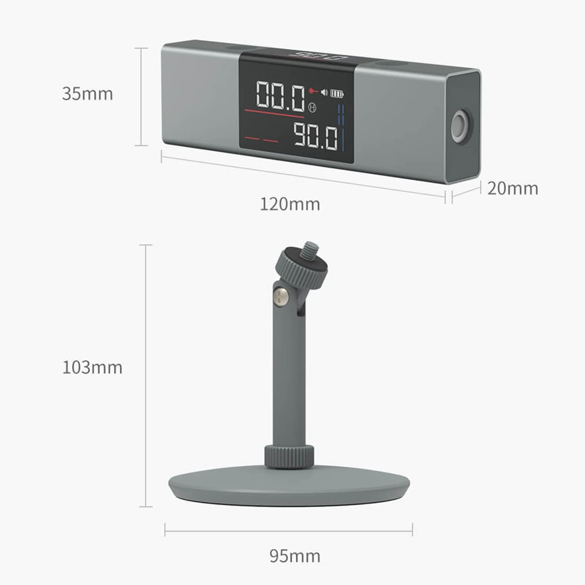 2-in-1 Digital Laser Angle Ruler & Protractor – Type-C Rechargeable Angle Gauge with Mounting Bracket