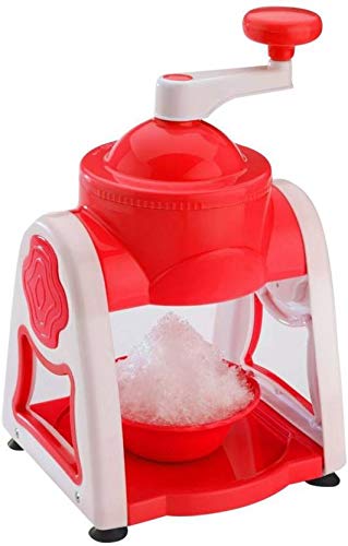 Portable Ice Crusher & Slushy Maker – Easy Countertop Ice Gola Machine with Bowls, Sticks & Glass for Summer Treats (White & Red)