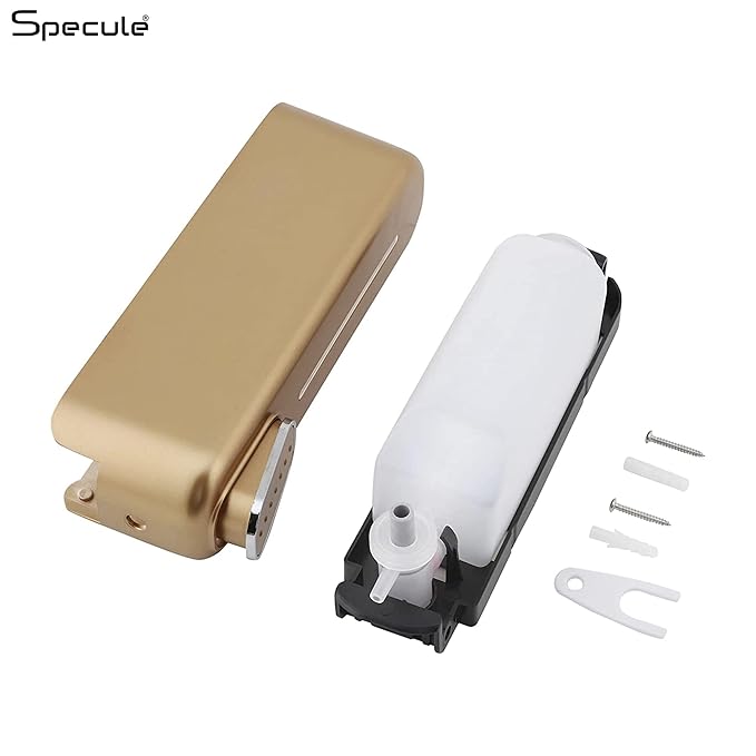 400ml Lockable Wall-Mounted Dispenser – Heavy-Duty ABS Multi-Purpose Soap, Shampoo, Conditioner & Lotion Gel Holder (Gold)