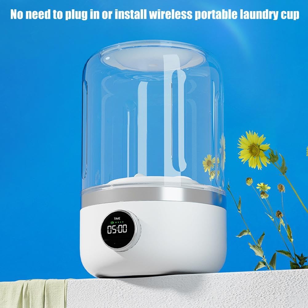 Portable Rechargeable Mini Washing Machine – Cordless Laundry Cup for Underwear & Socks Cleaning
