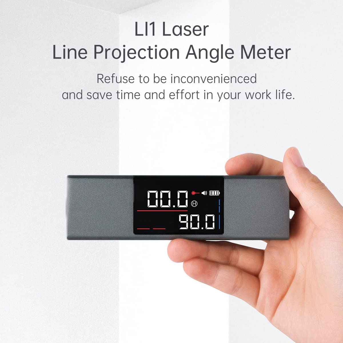 2-in-1 Digital Laser Angle Ruler & Protractor – Type-C Rechargeable Angle Gauge with Mounting Bracket