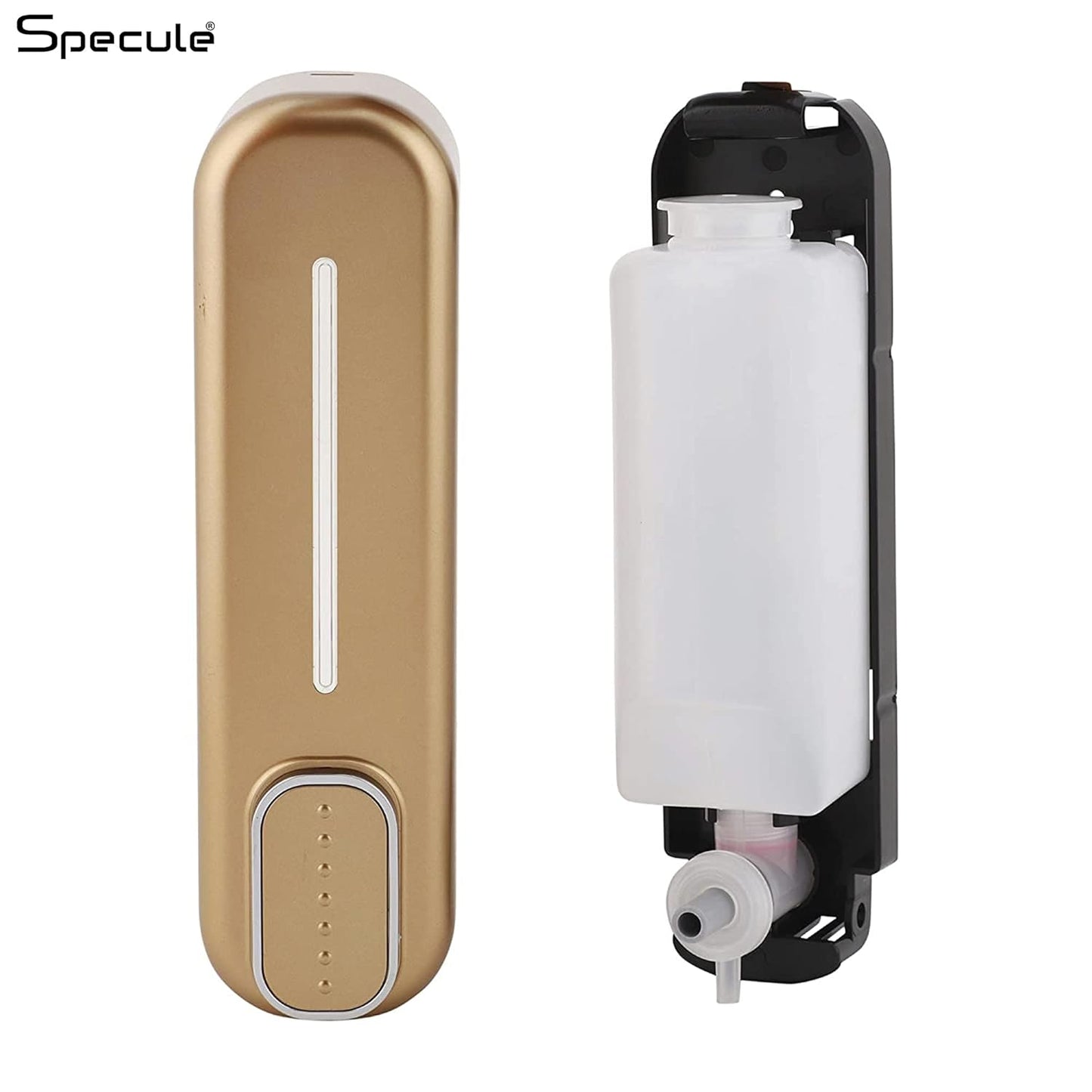 400ml Lockable Wall-Mounted Dispenser – Heavy-Duty ABS Multi-Purpose Soap, Shampoo, Conditioner & Lotion Gel Holder (Gold)