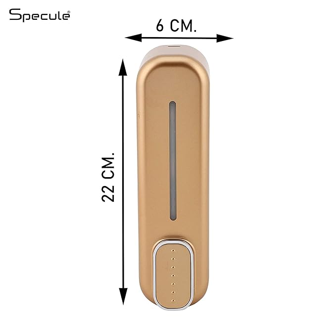 400ml Lockable Wall-Mounted Dispenser – Heavy-Duty ABS Multi-Purpose Soap, Shampoo, Conditioner & Lotion Gel Holder (Gold)