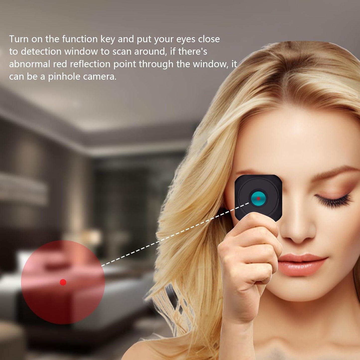 Portable Anti-Spy Hidden Camera Detector – Wireless Infrared Sweeper for Home, Office & Travel