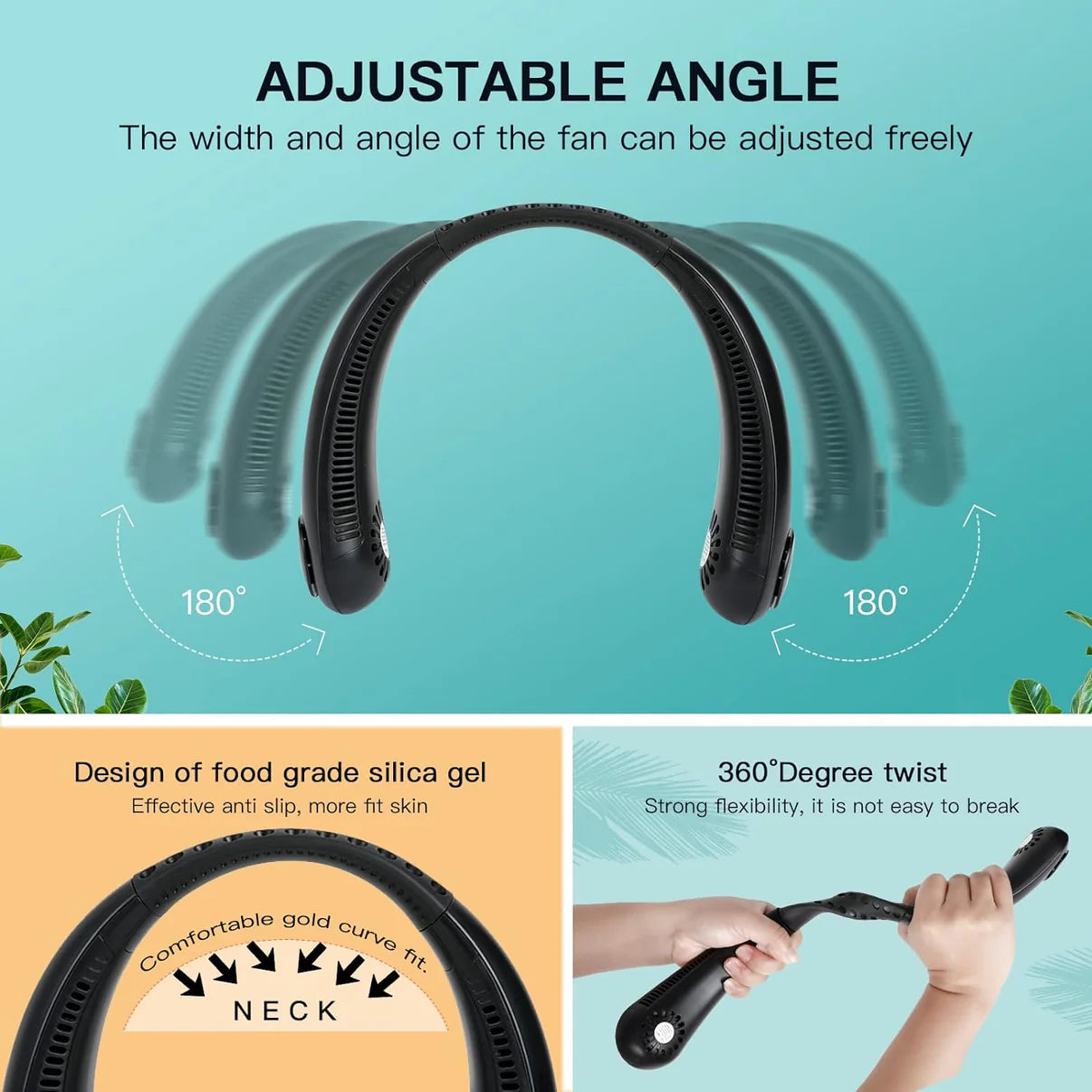 Portable Neck Fan USB Rechargeable