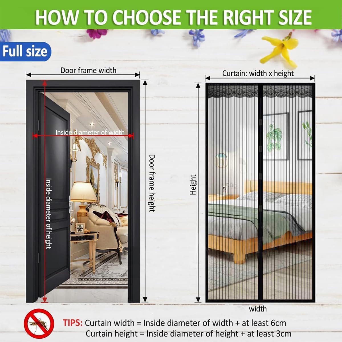 Magnetic Screen Door – Hands-Free Self-Closing Mesh, Anti-Mosquito & Bug Protection for Bedroom, Balcony, Kitchen & Living Spaces