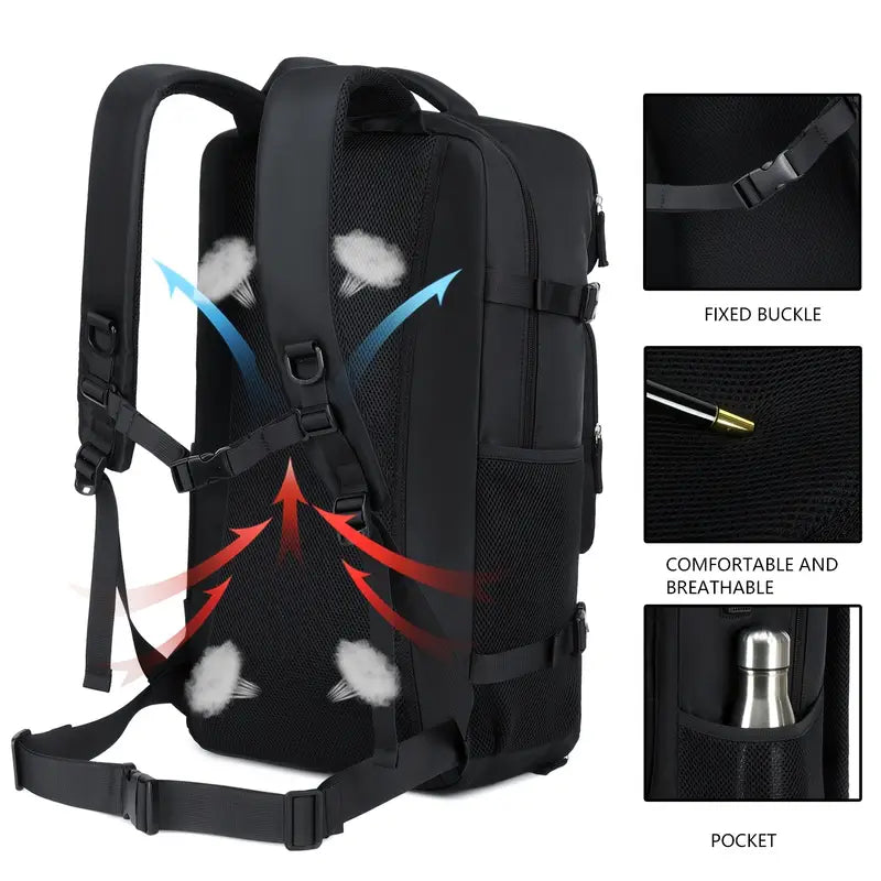Outdoor Hiking Backpack 35L – Waterproof, Fits 17 Inch Laptop, Anti-Theft Travel Daypack, Cabin-Approved, Lightweight & Durable