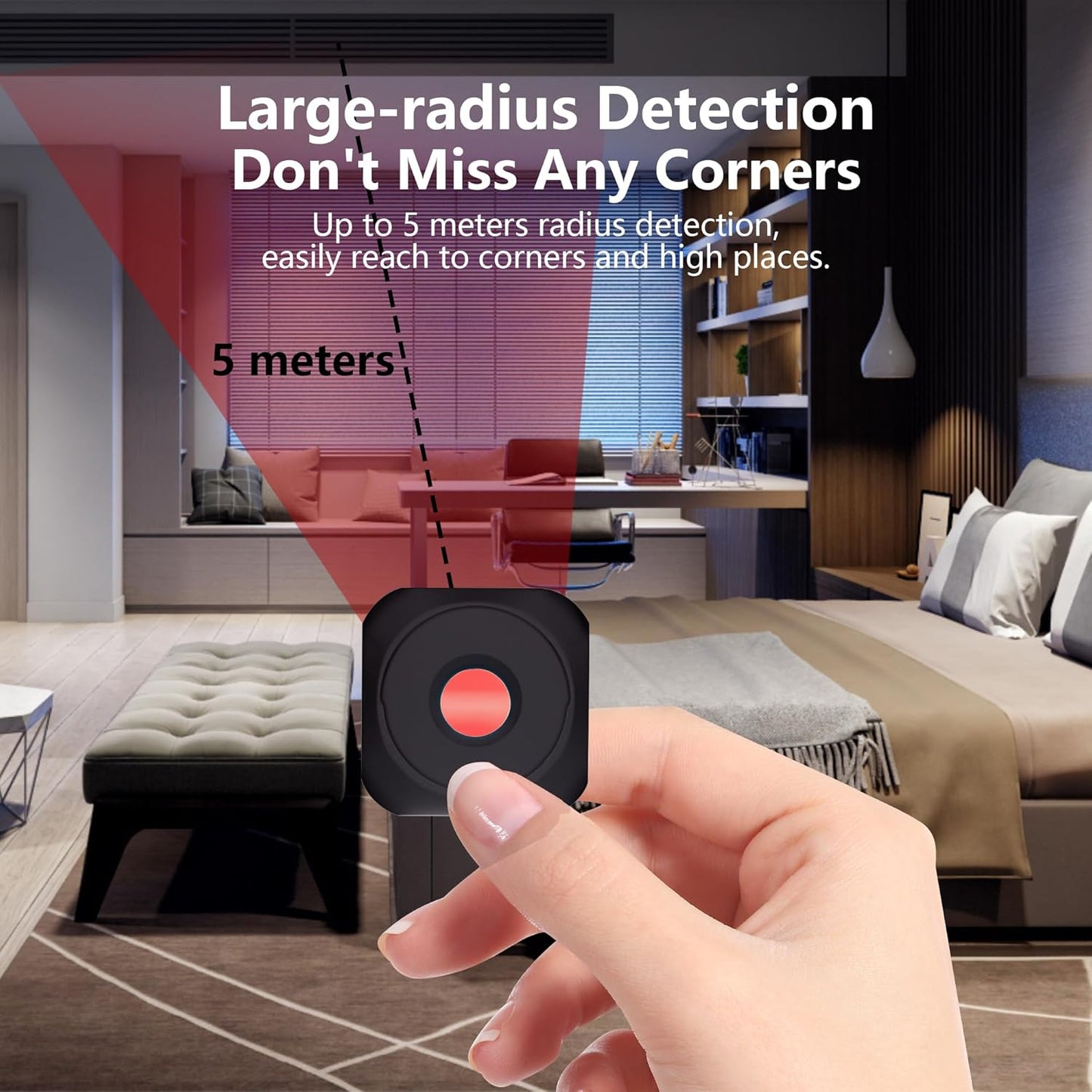 Portable Anti-Spy Hidden Camera Detector – Wireless Infrared Sweeper for Home, Office & Travel
