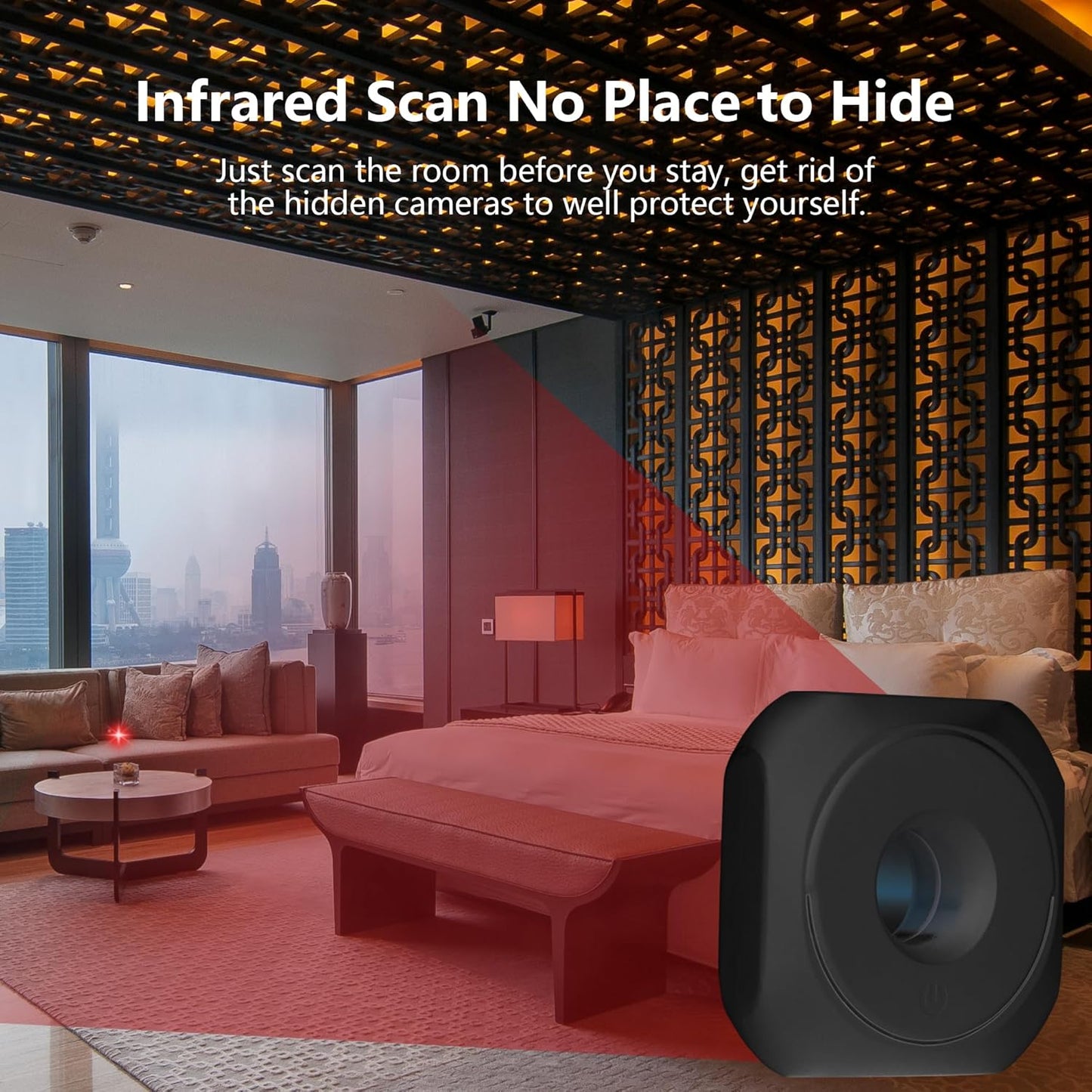 Portable Anti-Spy Hidden Camera Detector – Wireless Infrared Sweeper for Home, Office & Travel
