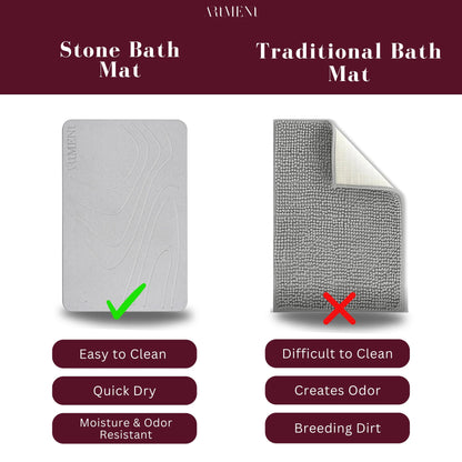 Stone Bath Mat - Non-Slip Super Absorbent