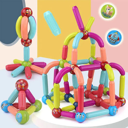 Magnetic Tiles Set,  Multicolor Magnetic Building Blocks with Storage Box, Educational Toy for Kids 3+ for Creative Learning and Construction Fun