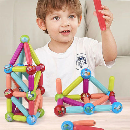 Magnetic Tiles Set,  Multicolor Magnetic Building Blocks with Storage Box, Educational Toy for Kids 3+ for Creative Learning and Construction Fun