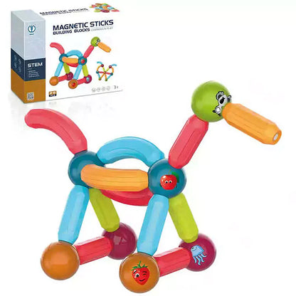 Magnetic Tiles Set,  Multicolor Magnetic Building Blocks with Storage Box, Educational Toy for Kids 3+ for Creative Learning and Construction Fun