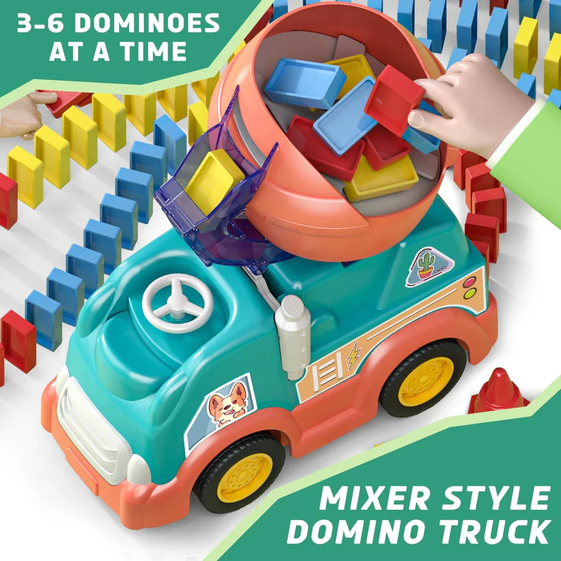 Electric Car Toy Electric Domino Engineering Truck with Automatic