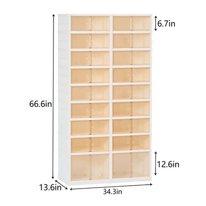 Plastic Collapsible Shoes Storage Box Easy Assembly