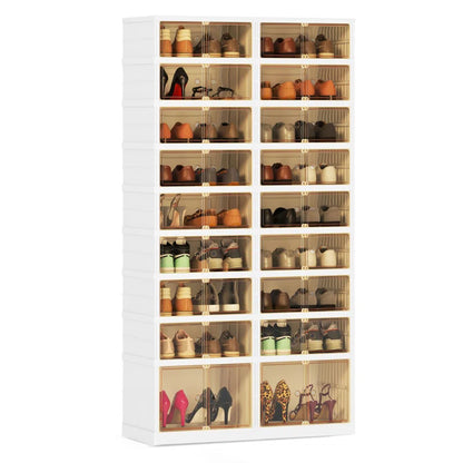 Plastic Collapsible Shoes Storage Box Easy Assembly