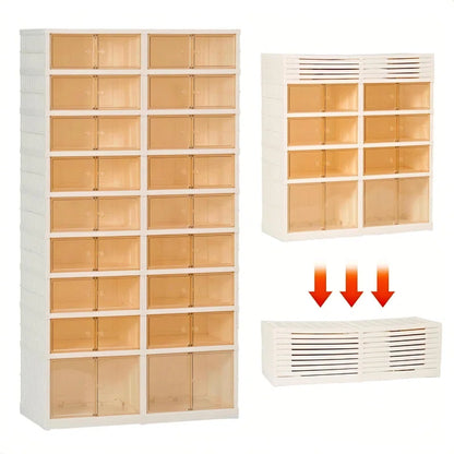 Plastic Collapsible Shoes Storage Box Easy Assembly