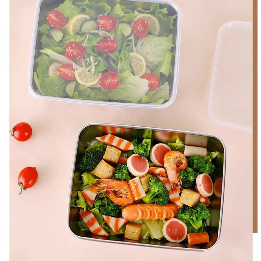 Stainless Steel Rectangular Tray With Lid