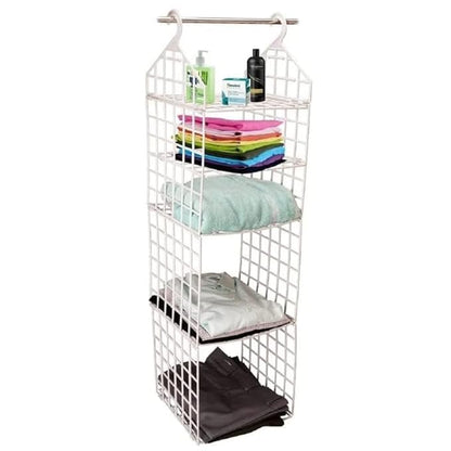 Space-Saving Foldable Wardrobe Organizer – Multi-Layer Hanging Closet Shelves for Clothes, Underwear, and Dormitory Storage (Set of 2)