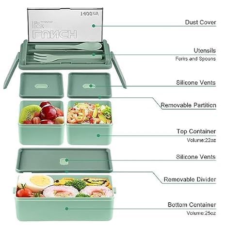 Executive Reusable Lunch Box – Airtight, Durable Tiffin Container with Safety Lock for Adults & Kids