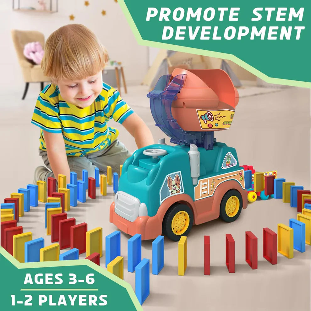 Electric Car Toy Electric Domino Engineering Truck with Automatic