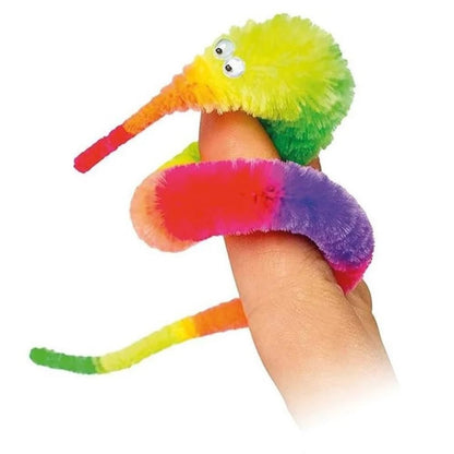 Magician's Twisty Worm Trick - Funny Wiggly Fuzzy Worm with Invisible String for Close-Up Magic (Multicolor)