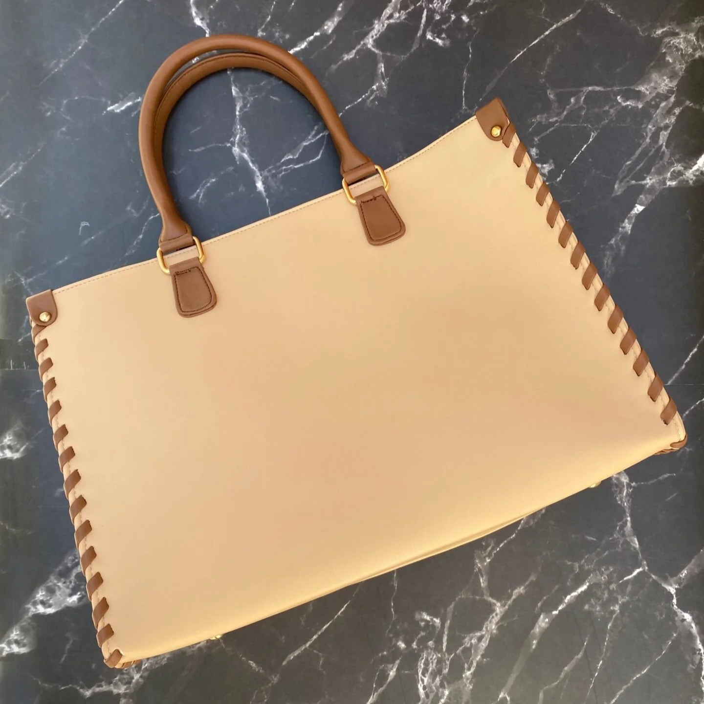 Trendy Two-Tone Office Laptop Tote