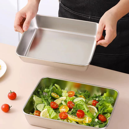 Stainless Steel Rectangular Tray With Lid