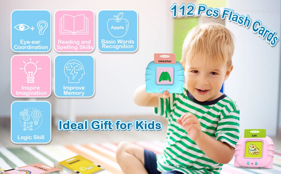 Interactive Talking Flash Card Learning Device – Fun & Educational Toy for Kids (1-6 Years) | Rechargeable & Engaging Early Language Development Tool