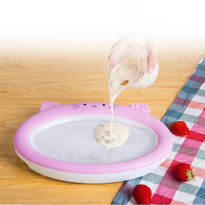 DIY Ice Cream Maker Pan – Food-Grade Frozen Yogurt, Sorbet & Gelato Fun for the Whole Family (Pink)