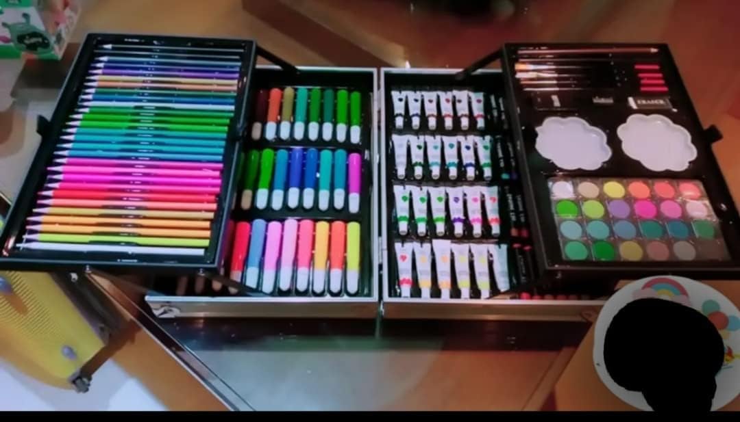 145-Piece Baby Girl Color Set with Metal Bag – Perfect Gift for Little Ones