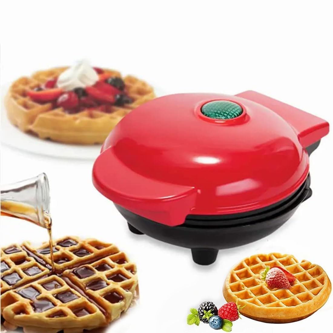 Waffle Maker Machine- 350 Watts , Stainless Steel Non-Stick Cooking Plates & Cool Touch Handle