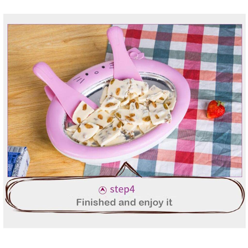 DIY Ice Cream Maker Pan – Food-Grade Frozen Yogurt, Sorbet & Gelato Fun for the Whole Family (Pink)