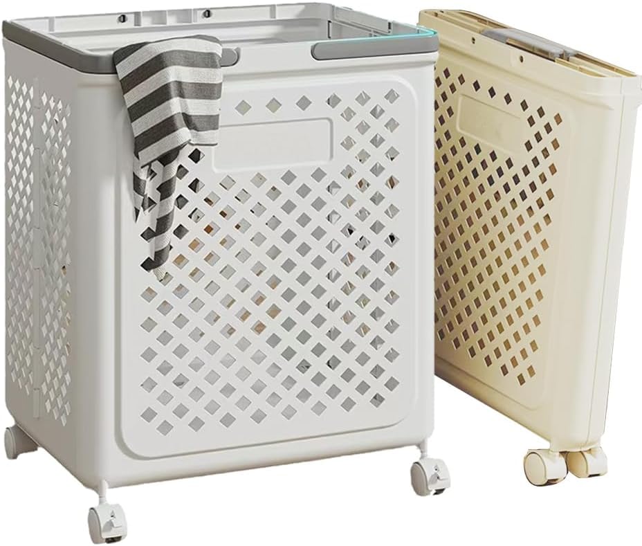 Foldable Laundry Basket with Wheels – Portable & Durable Hamper for Laundry, Bathroom, and Storage Needs