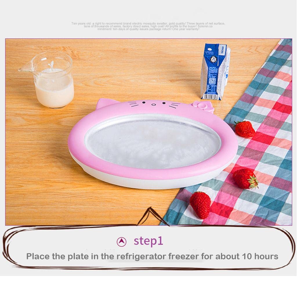 DIY Ice Cream Maker Pan – Food-Grade Frozen Yogurt, Sorbet & Gelato Fun for the Whole Family (Pink)