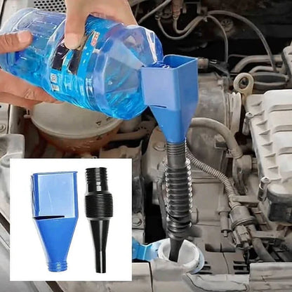 5 Pcs Retractable Auto Fuel Funnel Set - Flexible Wide Mouth Plastic Funnels for Engine Oil, Gasoline, Diesel & Liquid Transfer (Cars & Motorcycles)
