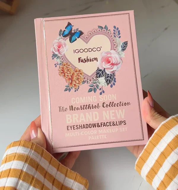 5-in-1 Fashion Makeup Palette Book – All-in-One Beauty Essentials for Eyes, Lips, and Face