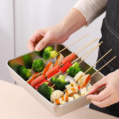 Stainless Steel Rectangular Tray With Lid