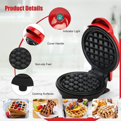 Waffle Maker Machine- 350 Watts , Stainless Steel Non-Stick Cooking Plates & Cool Touch Handle