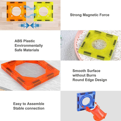 3D Magnetic Tiles: STEAM Educational Building Blocks & Marble Run Toy for Kids Ages 2+ (110 pcs)