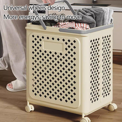 Foldable Laundry Basket with Wheels – Portable & Durable Hamper for Laundry, Bathroom, and Storage Needs