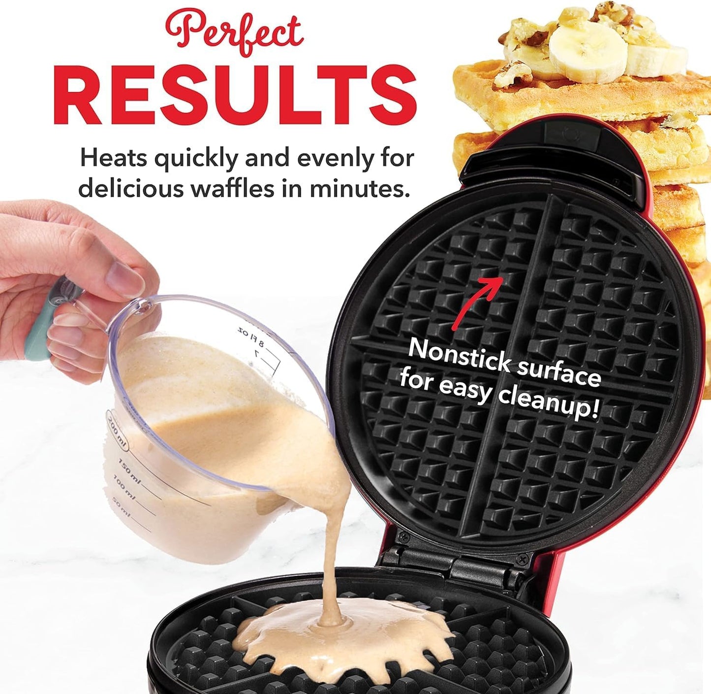 Waffle Maker Machine- 350 Watts , Stainless Steel Non-Stick Cooking Plates & Cool Touch Handle