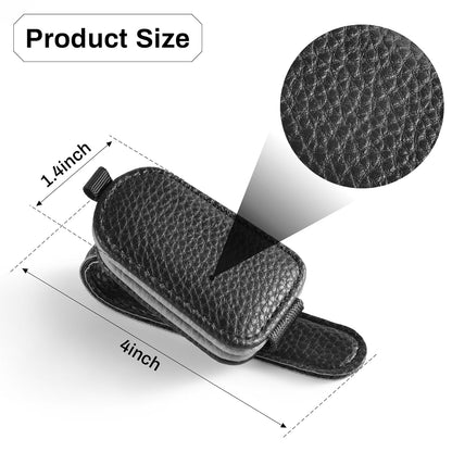 2PCS Magnetic Leather Sunglass Holder – Car Visor Clip with Ticket/Card Storage (Black & Gray)
