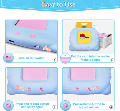 Interactive Talking Flash Card Learning Device – Fun & Educational Toy for Kids (1-6 Years) | Rechargeable & Engaging Early Language Development Tool