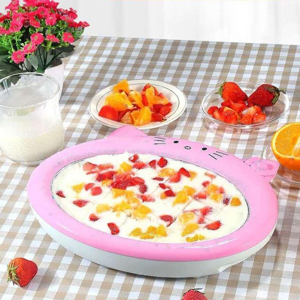 DIY Ice Cream Maker Pan – Food-Grade Frozen Yogurt, Sorbet & Gelato Fun for the Whole Family (Pink)