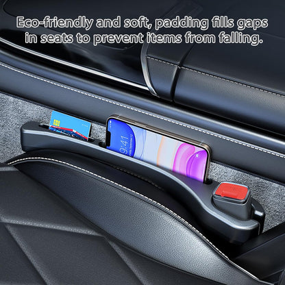 Leakproof Car Seat Gap Filler &amp; Organizer – Wipeable, Water-Resistant Plugging Strips (Black)