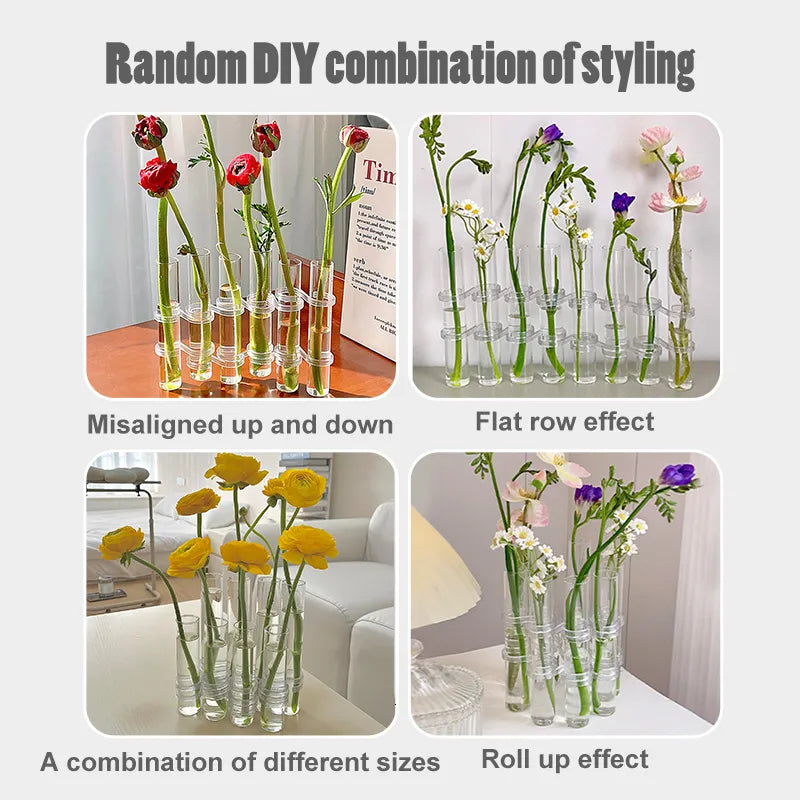 Hinged Test Tube Foldable Flower Vase