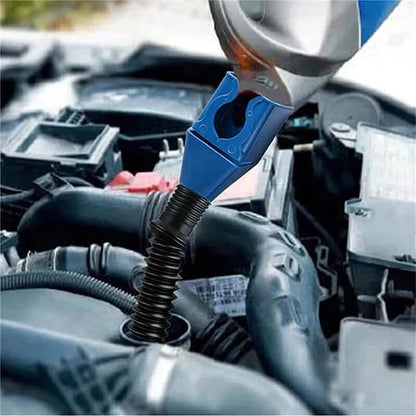 5 Pcs Retractable Auto Fuel Funnel Set - Flexible Wide Mouth Plastic Funnels for Engine Oil, Gasoline, Diesel & Liquid Transfer (Cars & Motorcycles)