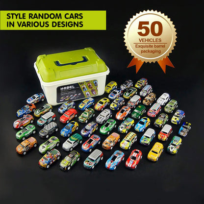 Mini Pull Back Cars With storage Box (50 cars)